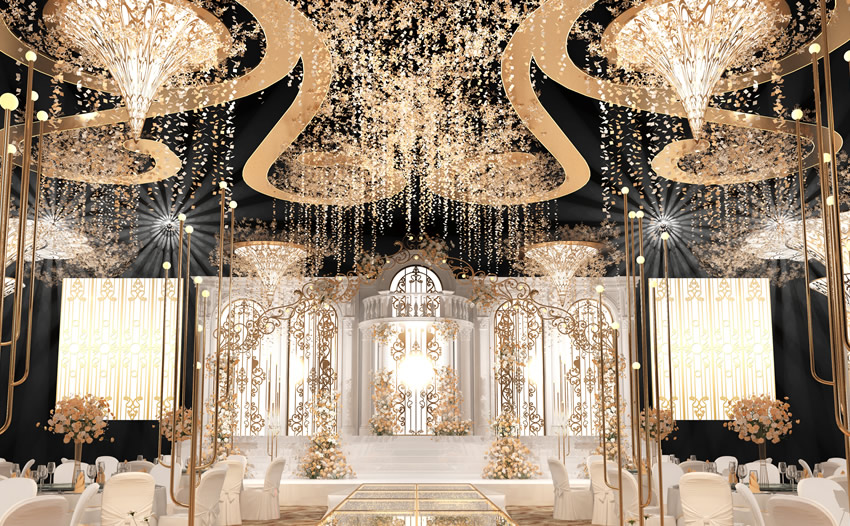 佛坪花木兰喜事汇金色大厅效果展示